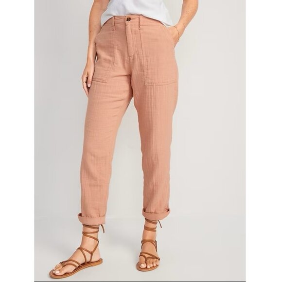 Old Navy High-Waisted Slouchy Cropped Tapered Workwear Pants - 10 - Picture 1 of 10